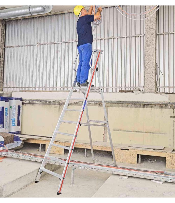 Hymer 8080 Platform Stepladder With Handrails - Murdoch International