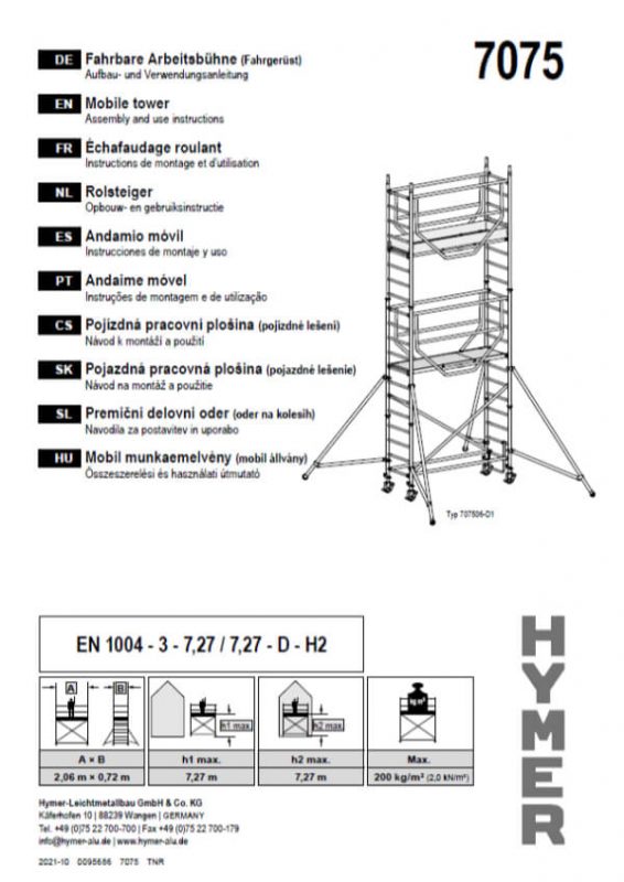 Hymer 7075 Manual image