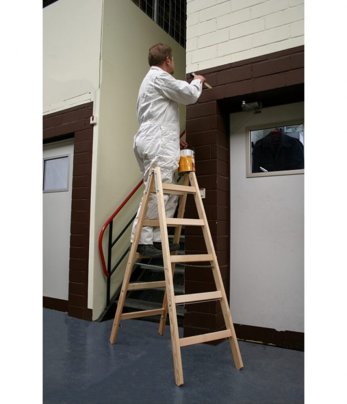 Krause Timber Step Ladder - man painting