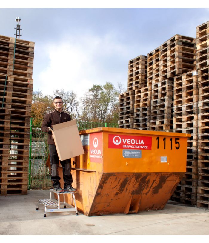 Man using Krause 8050 machine step stool